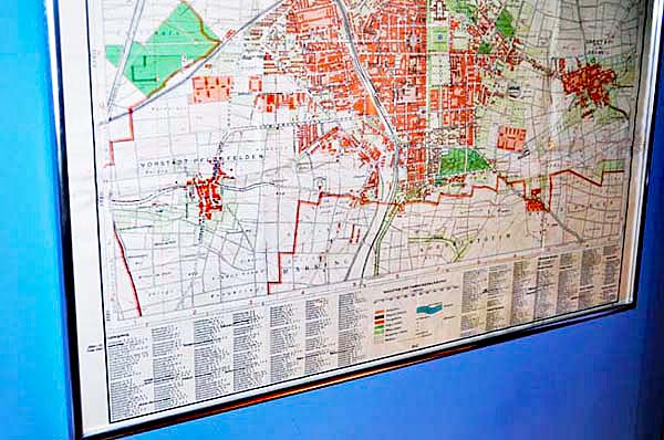 Streetplan Ludwigsburg printed 1942 with street names changed 1945/46