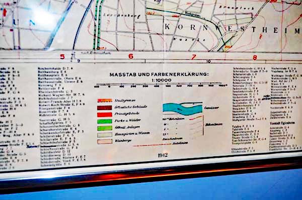 Streetplan Ludwigsburg printed 1942 with street names changed 1945/46